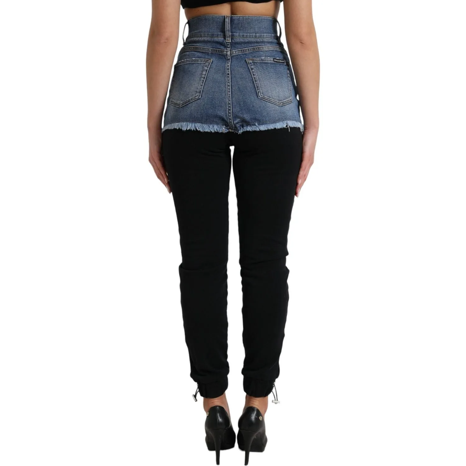 Dolce & Gabbana Chic High Waist Skinny Pants with Denim Shorts