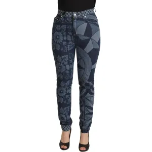 Dolce & Gabbana Elegant Floral High Waist Skinny Jeans