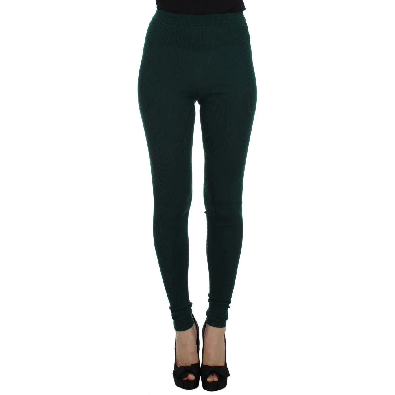 Dolce & Gabbana Emerald Treasure High Waist Cashmere Pants