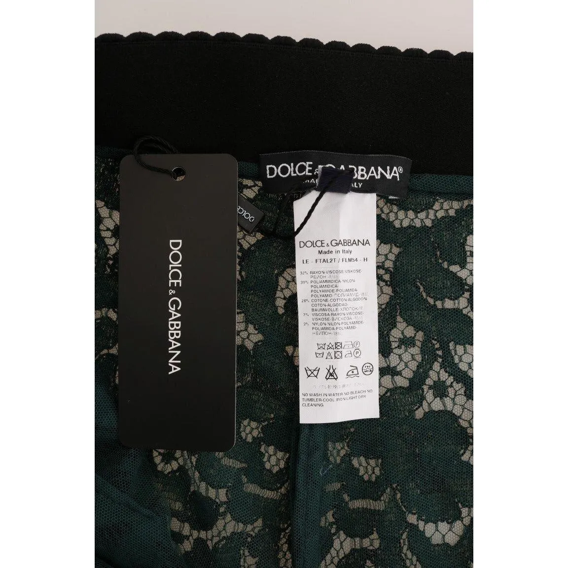 Dolce & Gabbana High Waist Floral Lace Slim Trousers