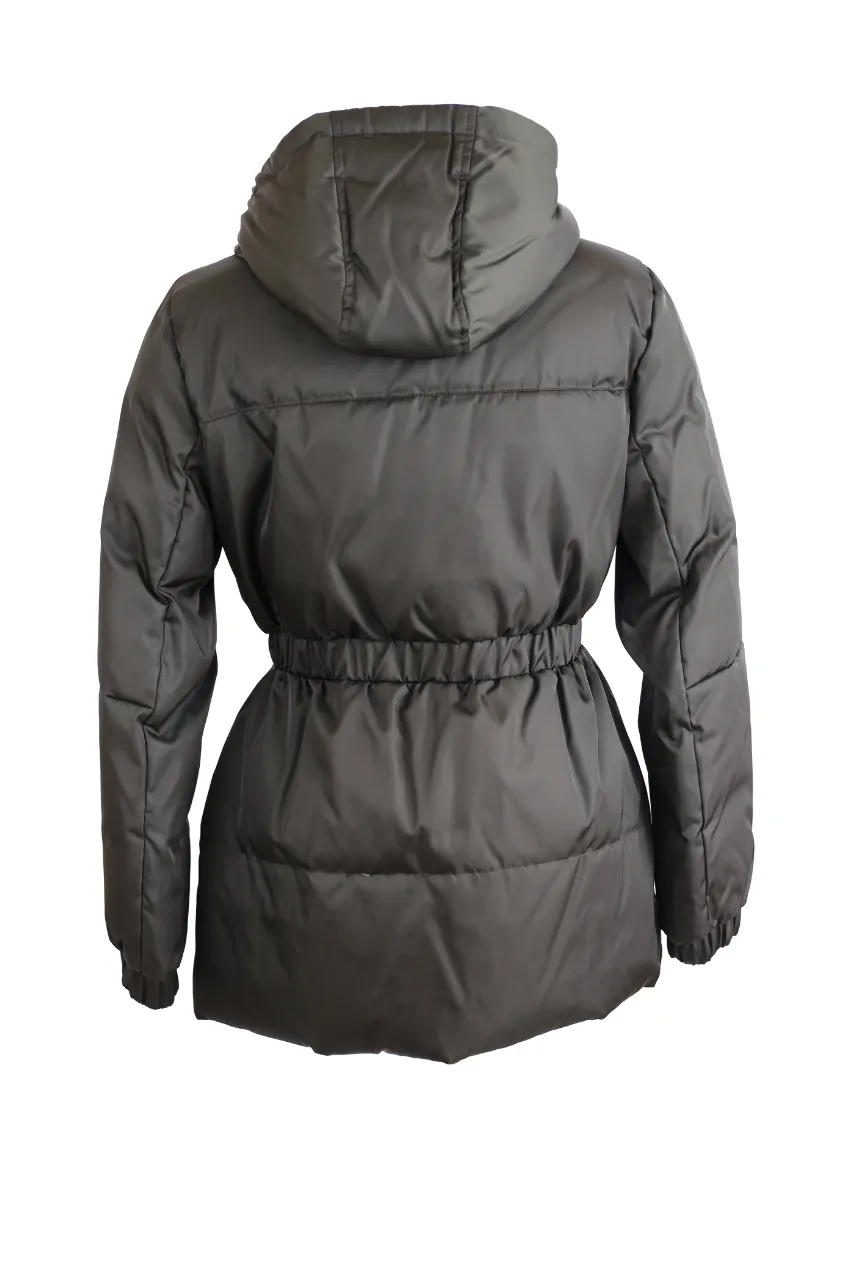 Down Filled Puffer Jacket w/ Cinched Waist