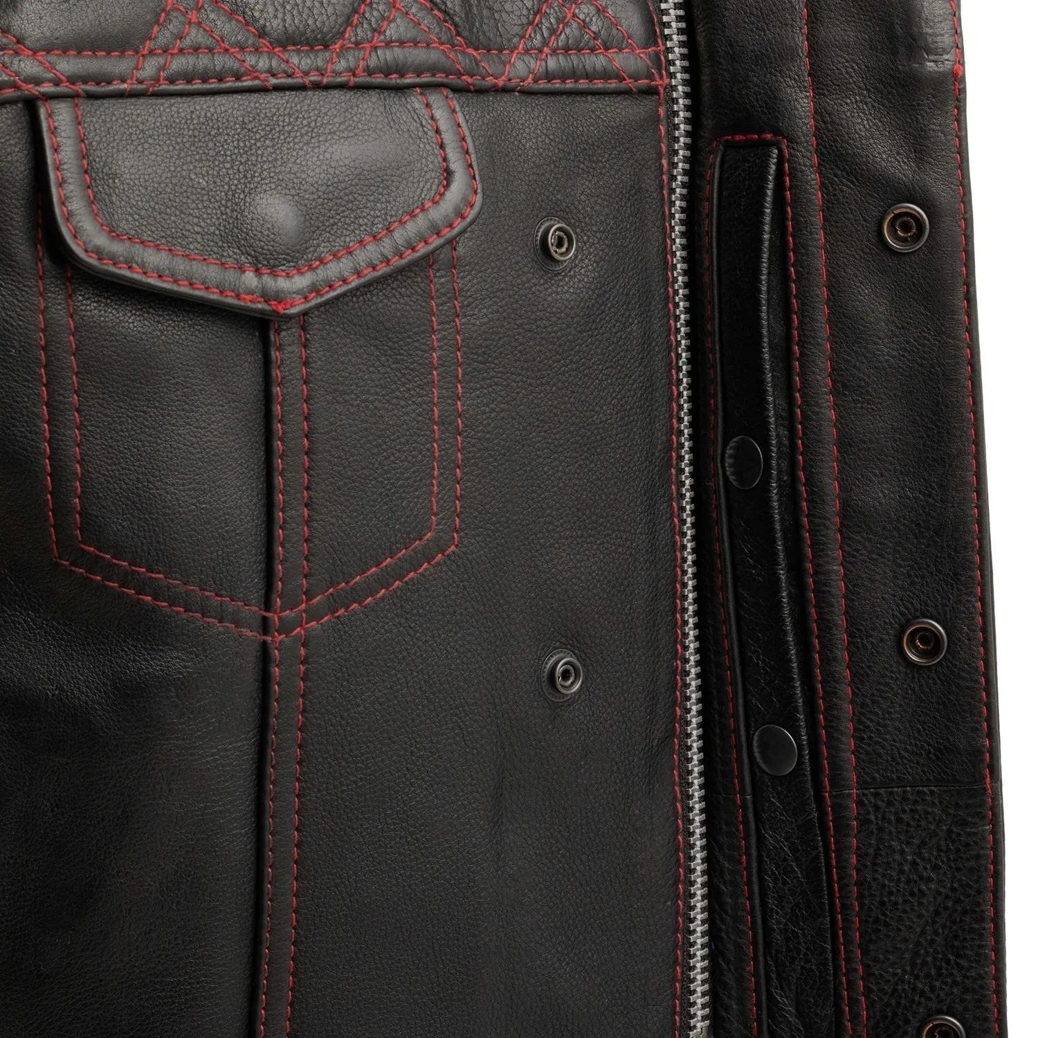 Downside Men's Motorcycle Leather Vest