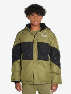 ED Hardy Boys Puffer Jacket in Green