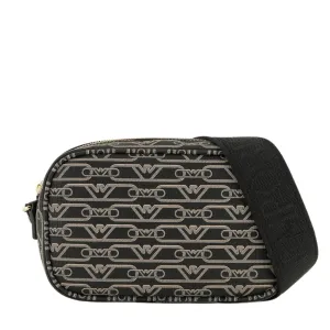 Emporio Armani All-Over Monogram Print Black Camera Bag