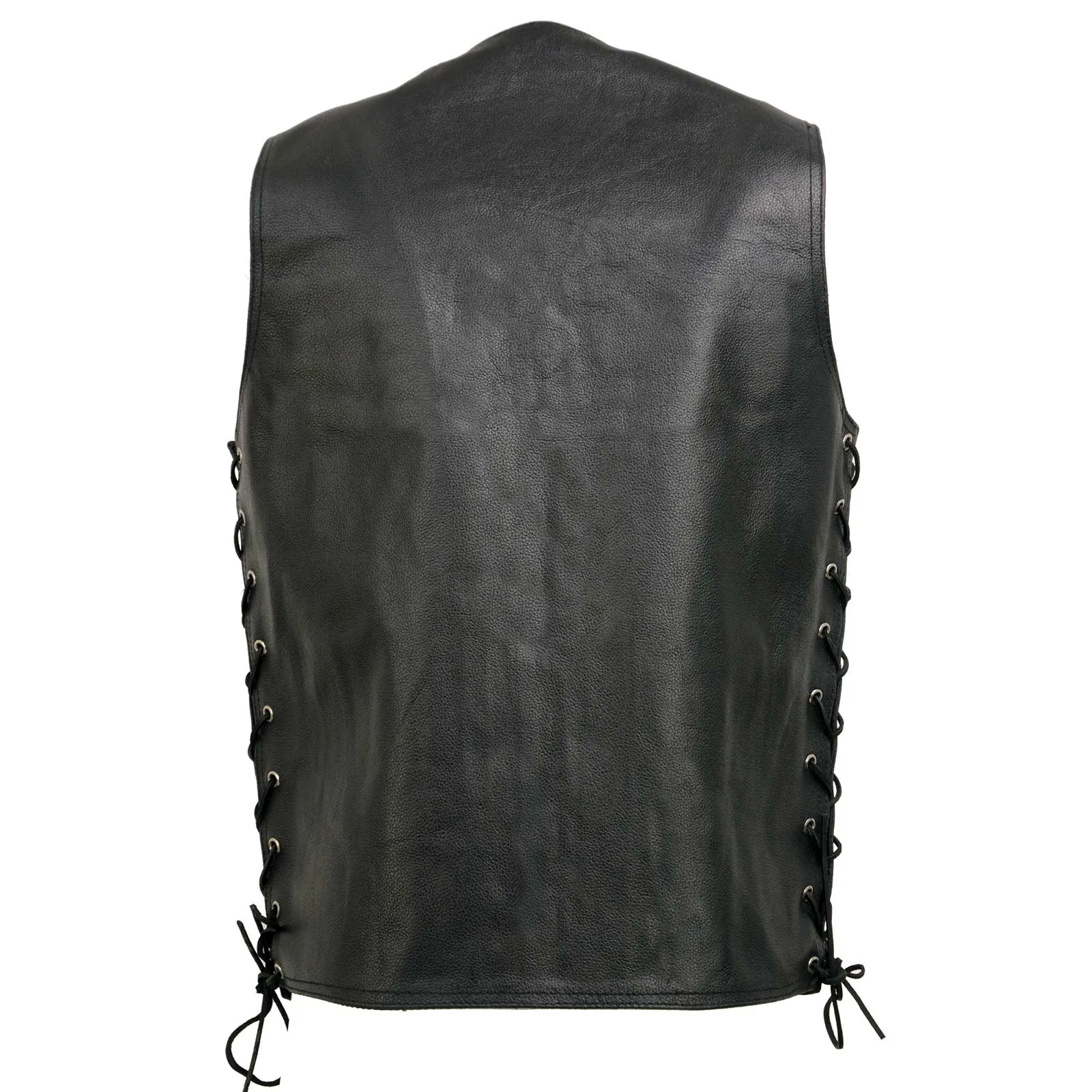 Event Leather EL5360TALL Black Motorcycle Leather Vest Tall Sizes with