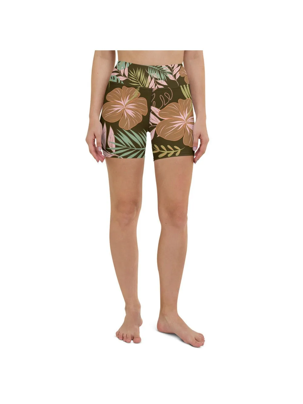 Fall Floral Yoga Shorts