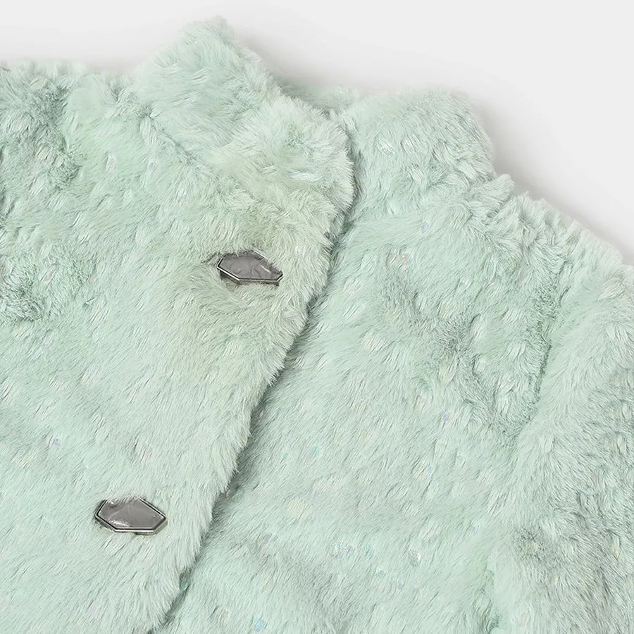 Farm Friends Texture Fur Jacket Green