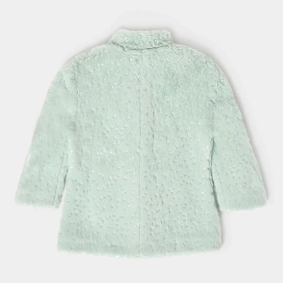 Farm Friends Texture Fur Jacket Green