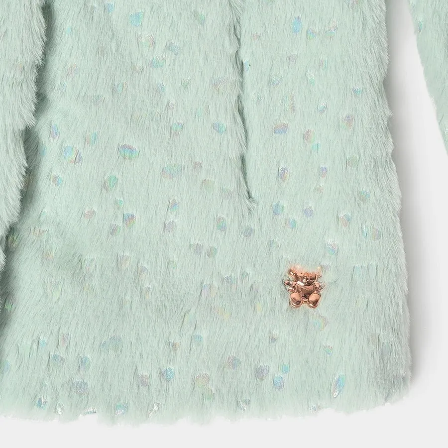 Farm Friends Texture Fur Jacket Green