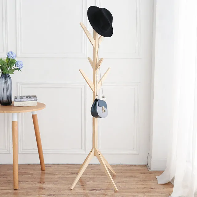 Fashion Furniture Clothes Rack Solid Wood Living Room Coat Rack Display Stands Scarves Hats Bags Clothes Shelf Clothes Hanger