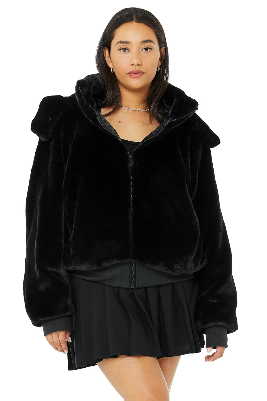 Faux Fur Foxy Jacket - Black