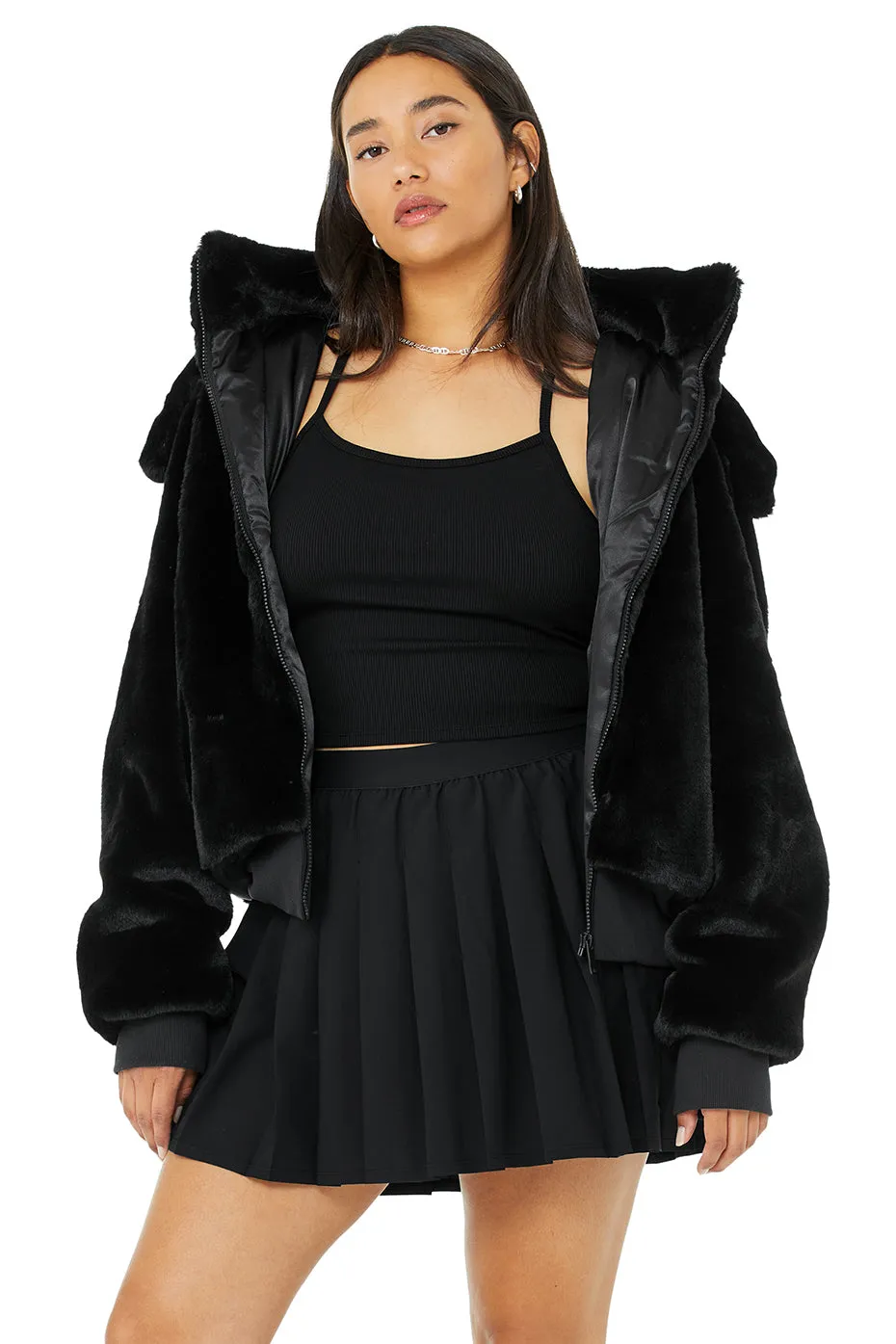 Faux Fur Foxy Jacket - Black