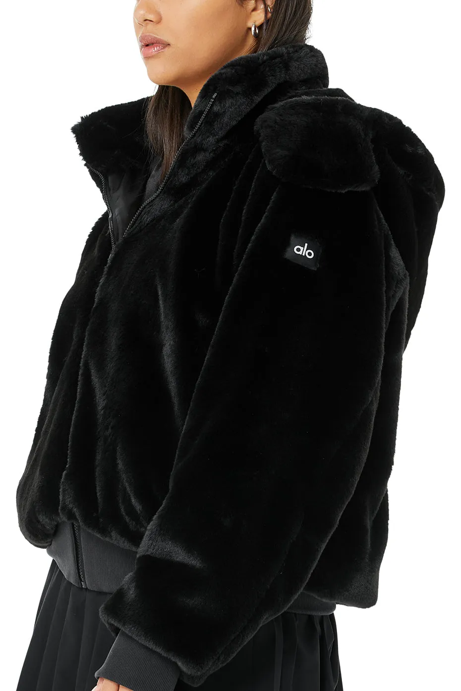 Faux Fur Foxy Jacket - Black