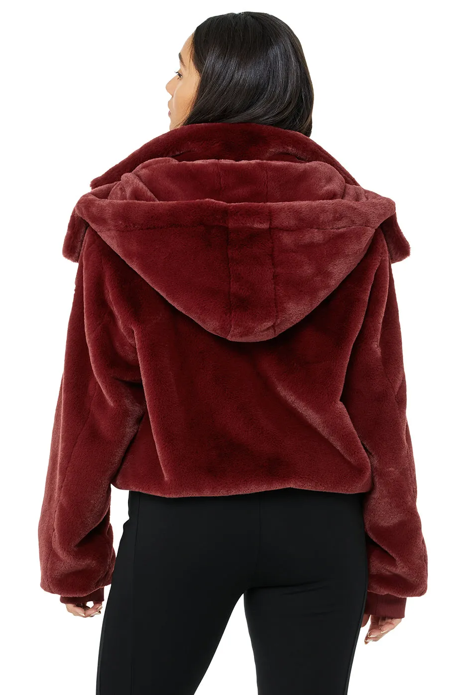 Faux Fur Foxy Jacket - Cranberry