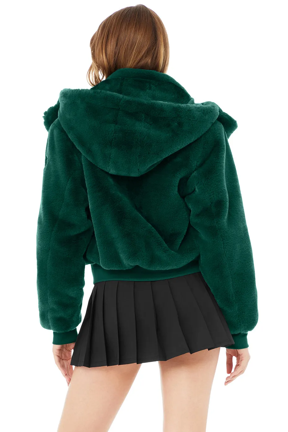 Faux Fur Foxy Jacket - Dark Emerald