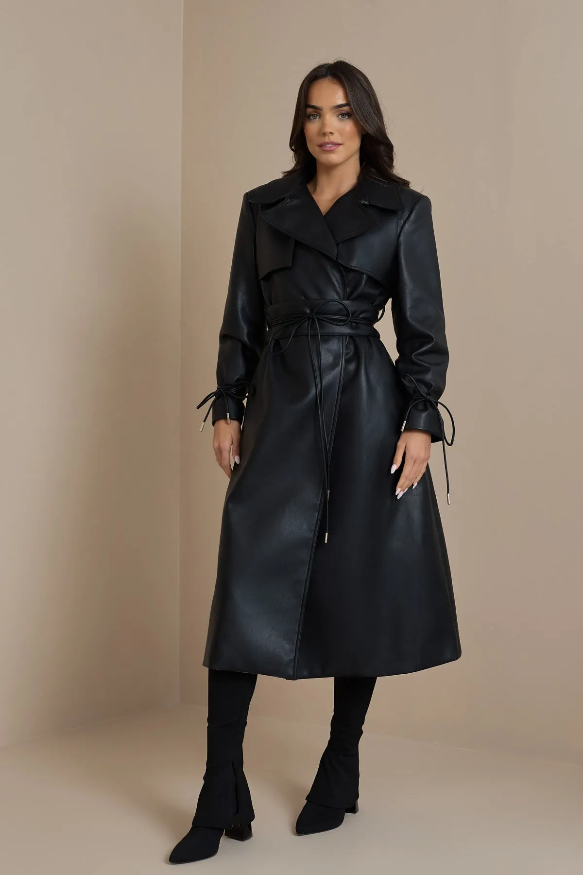 FC SLOANE TRENCH COAT IN BLACK