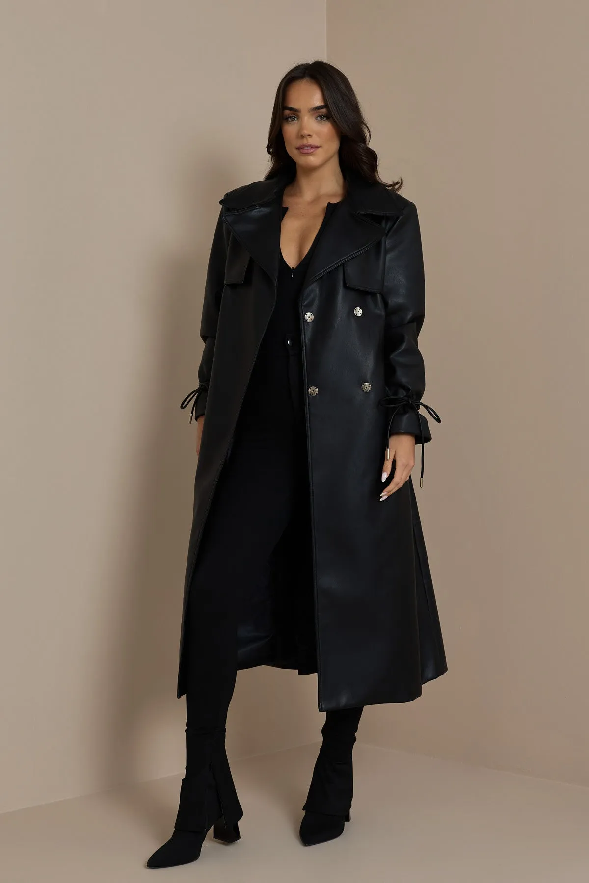 FC SLOANE TRENCH COAT IN BLACK