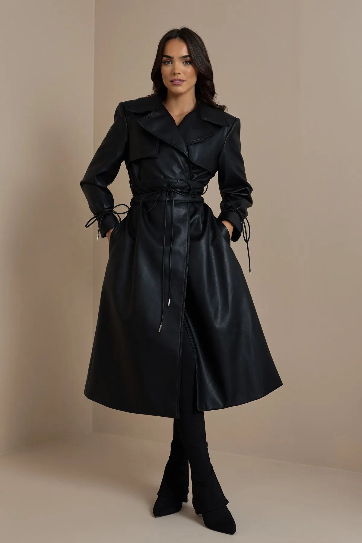 FC SLOANE TRENCH COAT IN BLACK