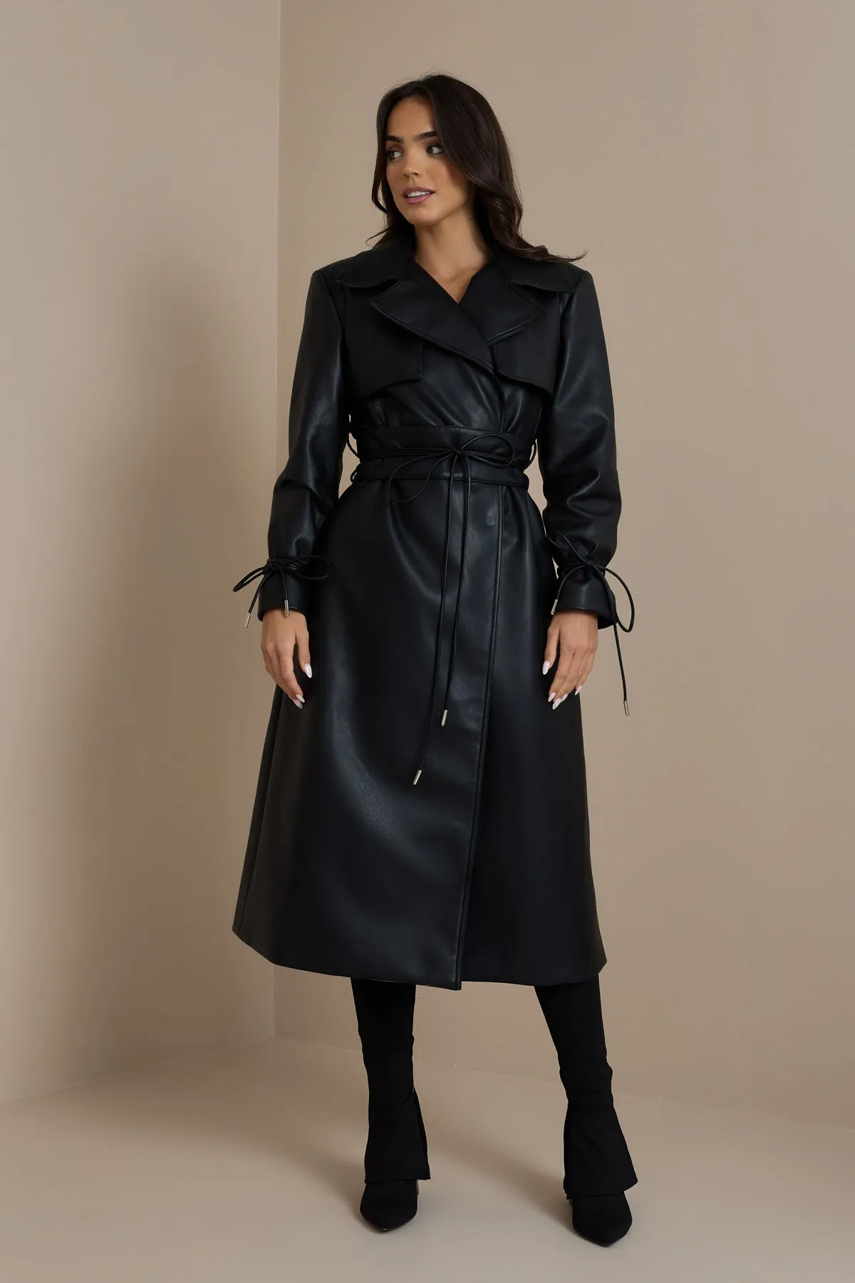 FC SLOANE TRENCH COAT IN BLACK