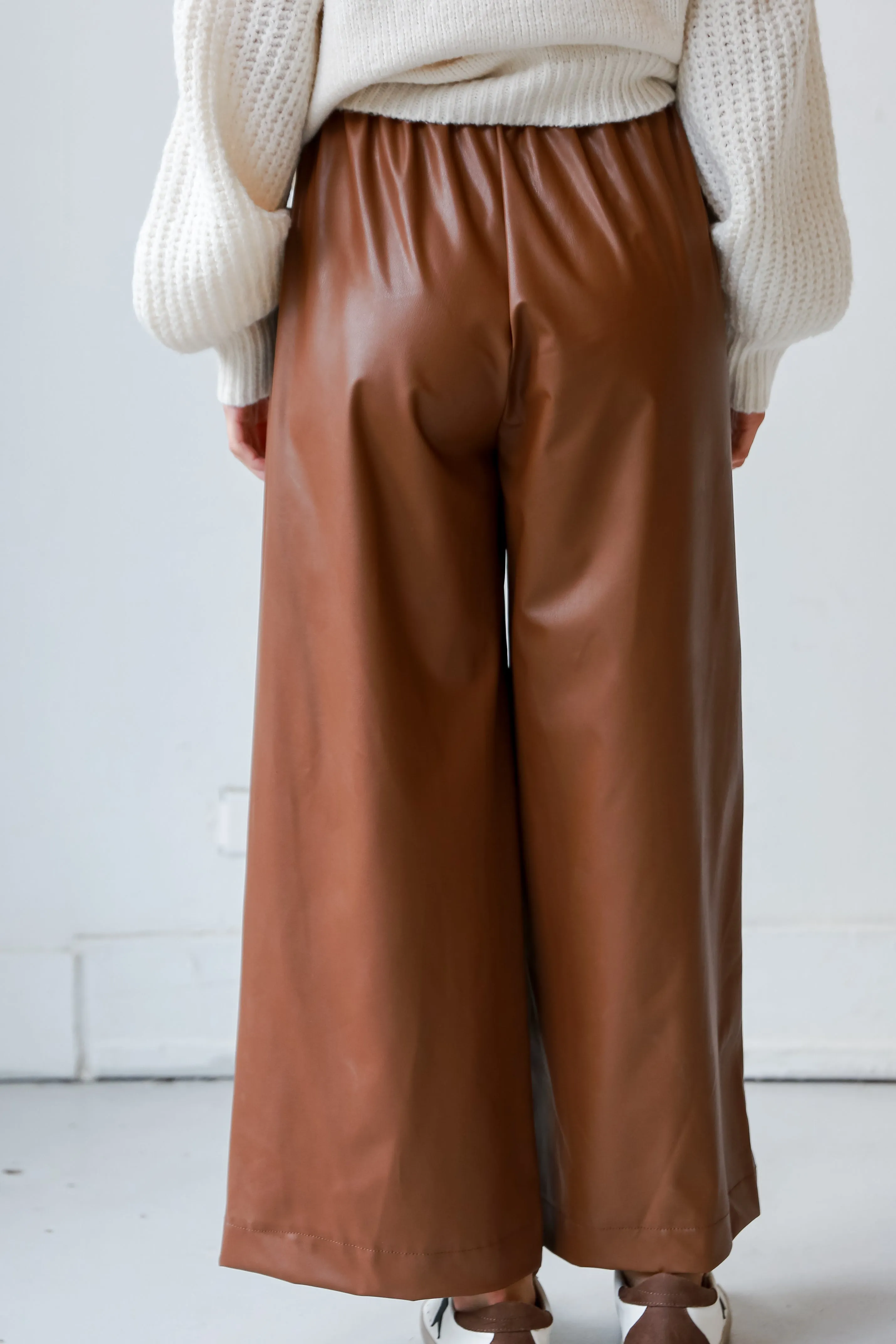 FINAL SALE - Maximum Chic Camel Leather Pants