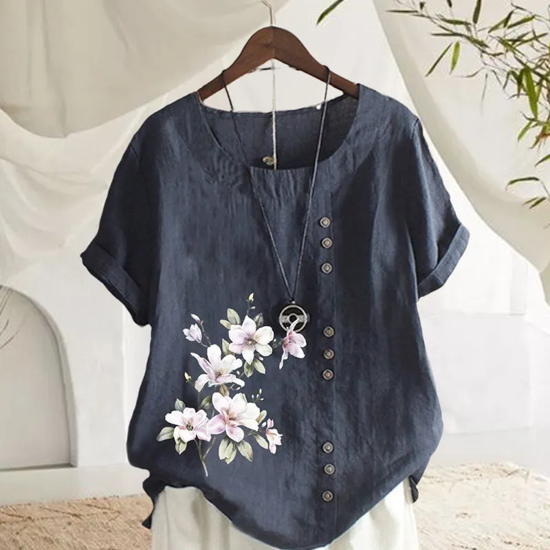 Floral Cotton Linen Shirt