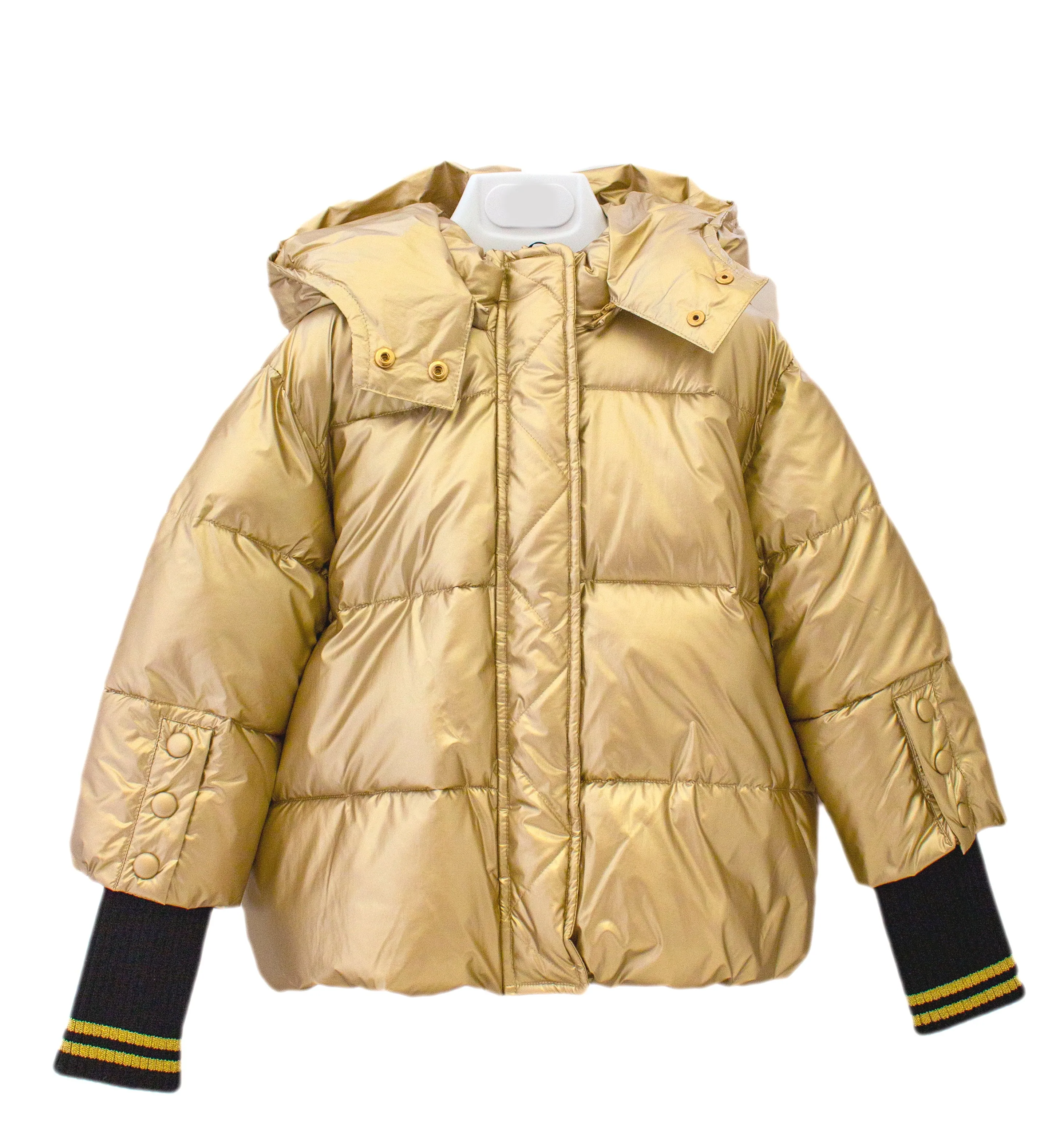 FUN & FUN Soft Shiny Gold Puffy Coat Duck Down for Girls