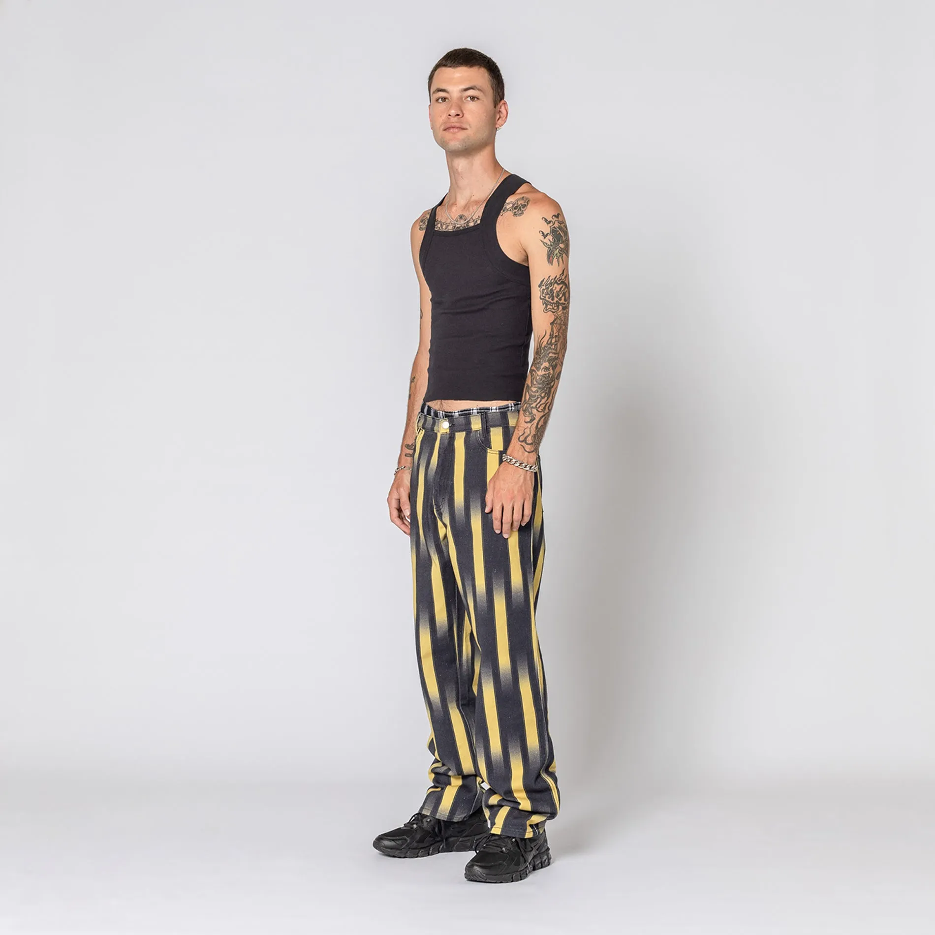 GHOST STRIPE YELLOW PARTY PANTS