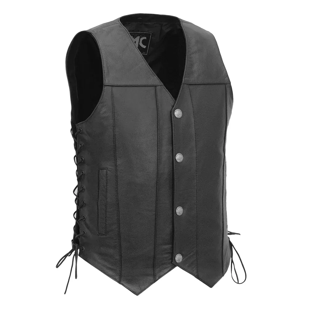 Gun Slinger Men's Motorcycle Western Style Leather Vest