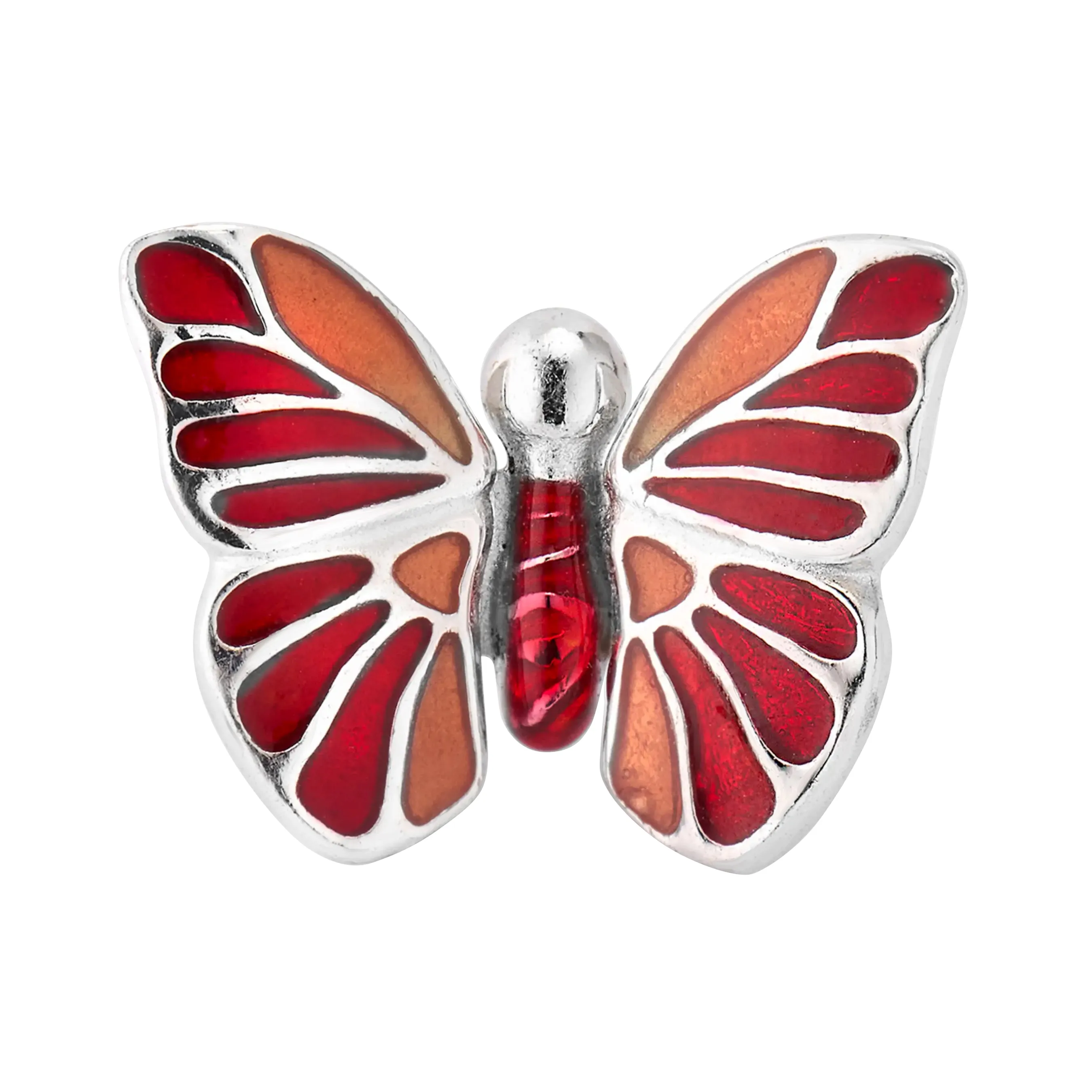 Hand Painted Enamel Butterfly Sterling Silver Lapel Pin I Jan Leslie