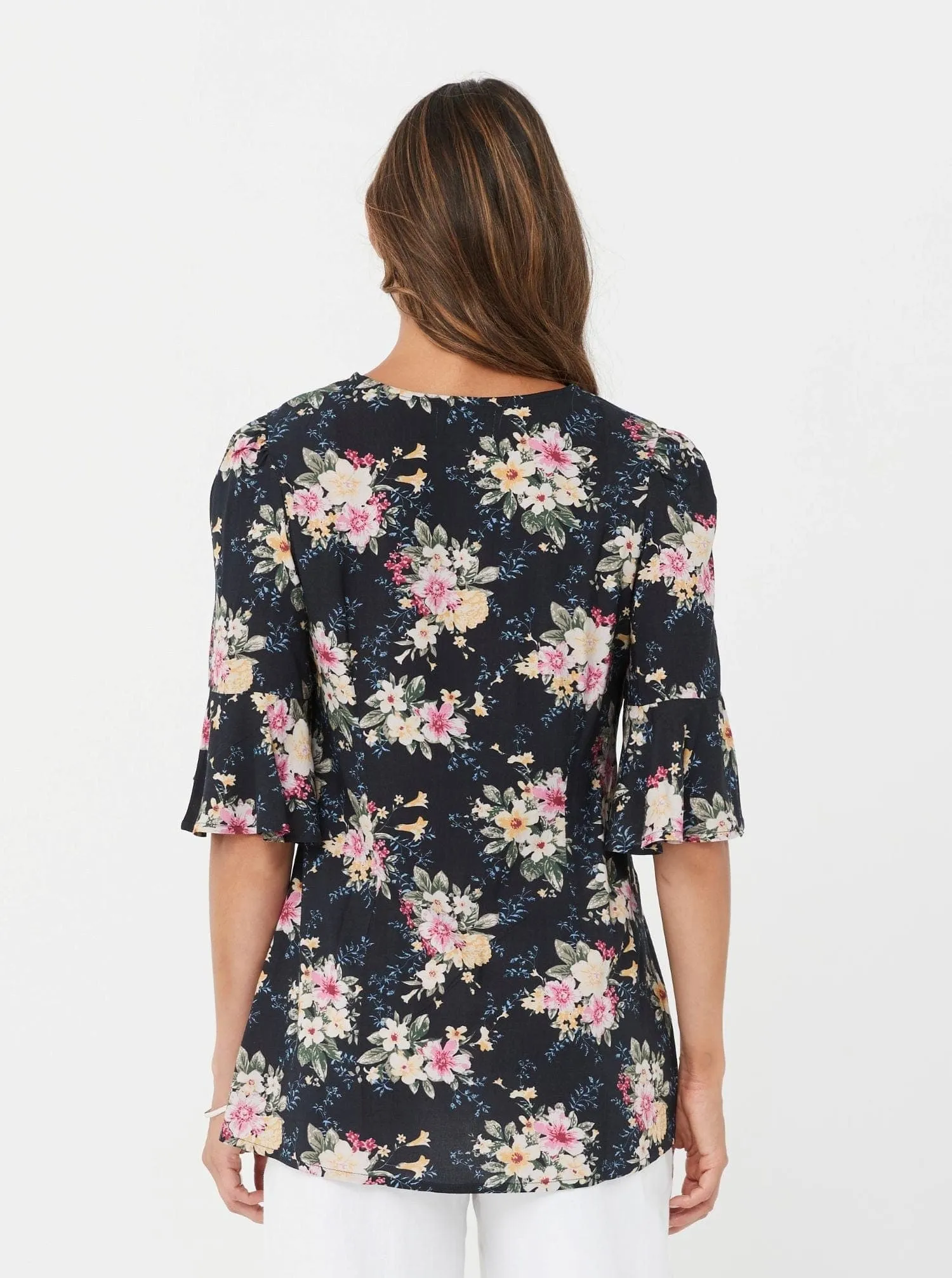 Hanneli Top - Blue Floral/Viscose