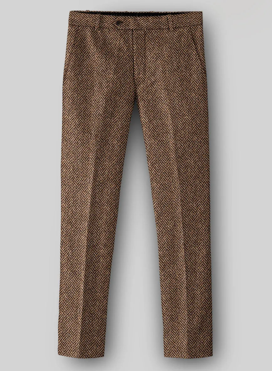 Harris Tweed Irish Brown Herringbone Pants