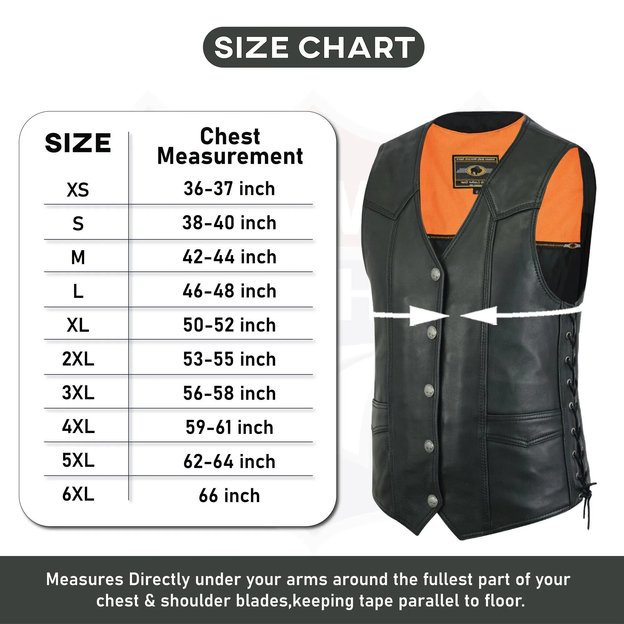 HL11614NKD  Side Lace Basic Motorcycle Leather Vest Side Lace