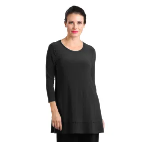 IC Collection Stretch Knit Basic Tunic in Black - 1484-BLK