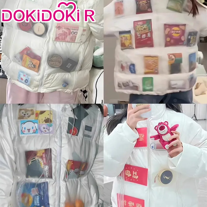 【In Stock】DokiDoki-R Transparent Thick Jacket Cosplay Storage Ita Coat Costume White Down-Filled Garment  Winter Warm