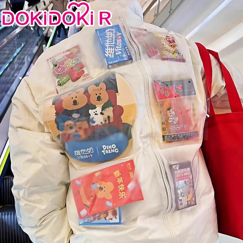 【In Stock】DokiDoki-R Transparent Thick Jacket Cosplay Storage Ita Coat Costume White Down-Filled Garment  Winter Warm