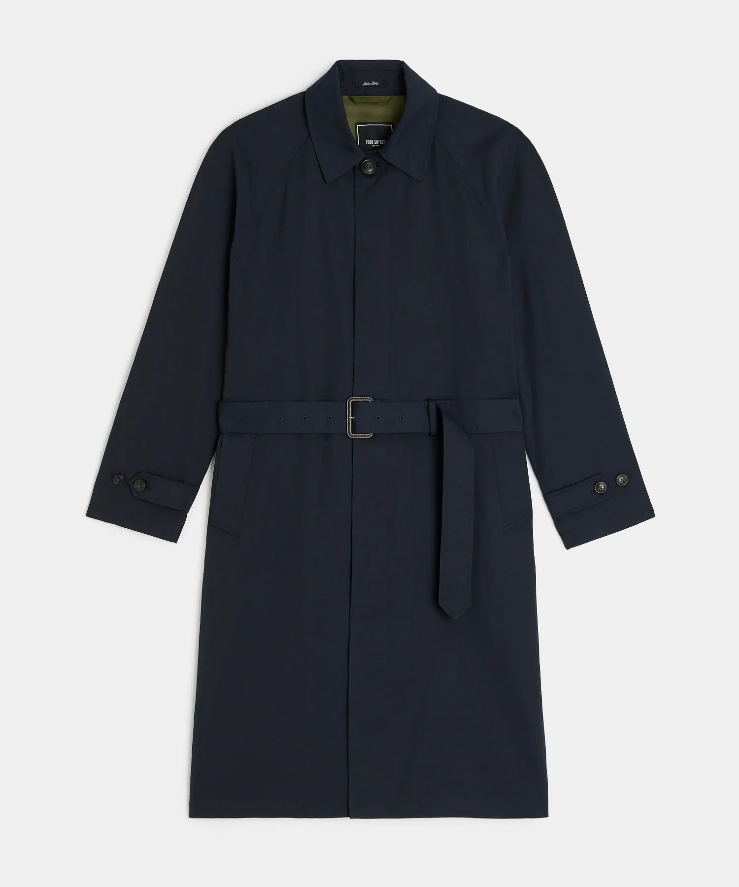 Italian Nylon Trench Coat in Navy