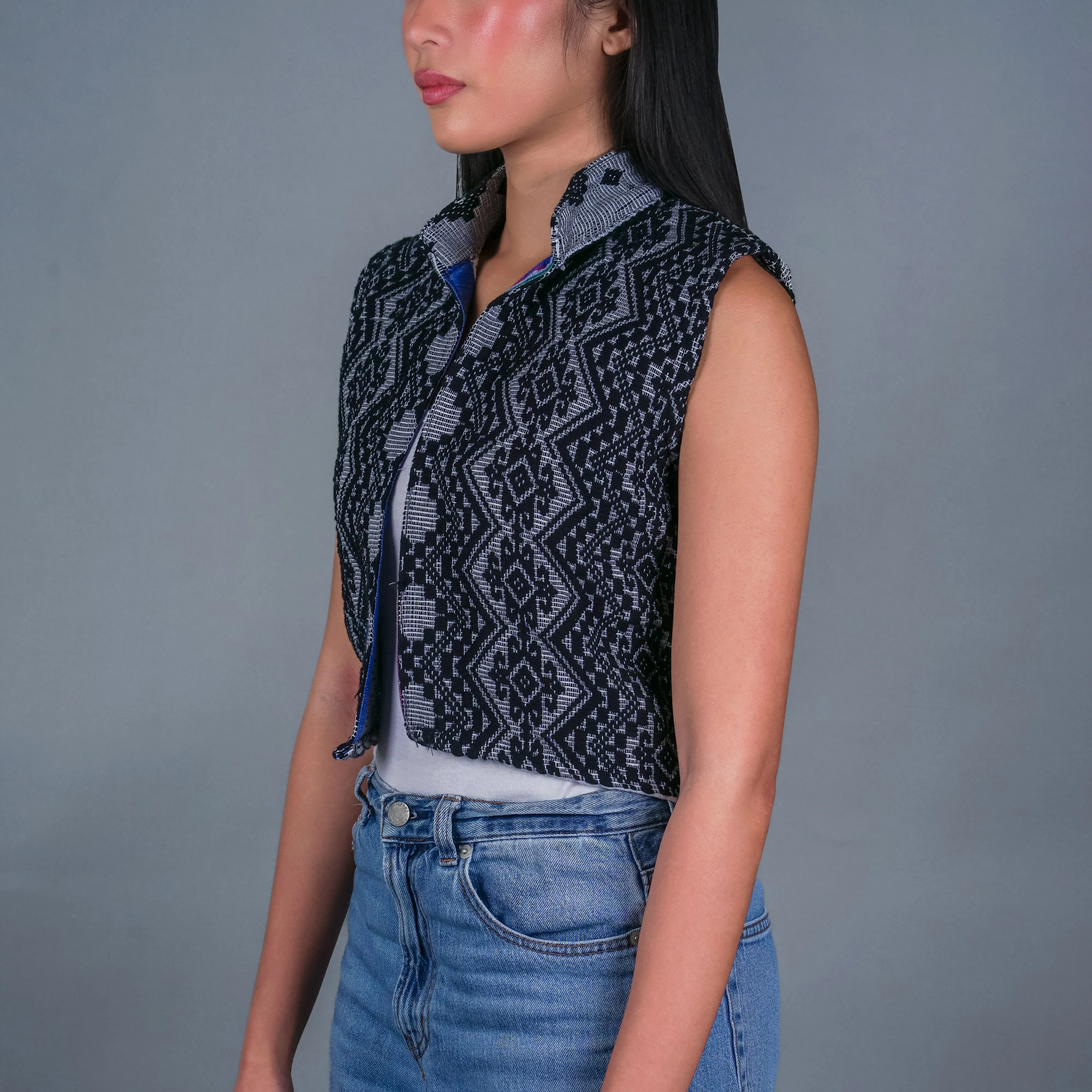 Itneg Hand Embroidered Cropped Vest