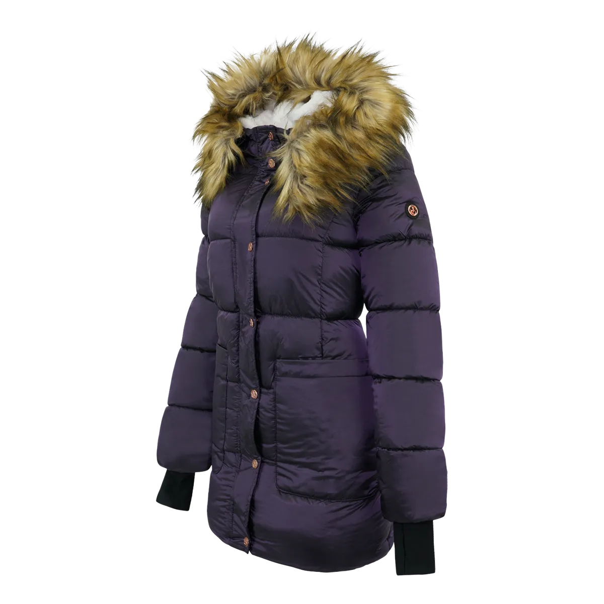 Jessica Simpson Women's Faux Fur Lined Nylon Puffer Jacket