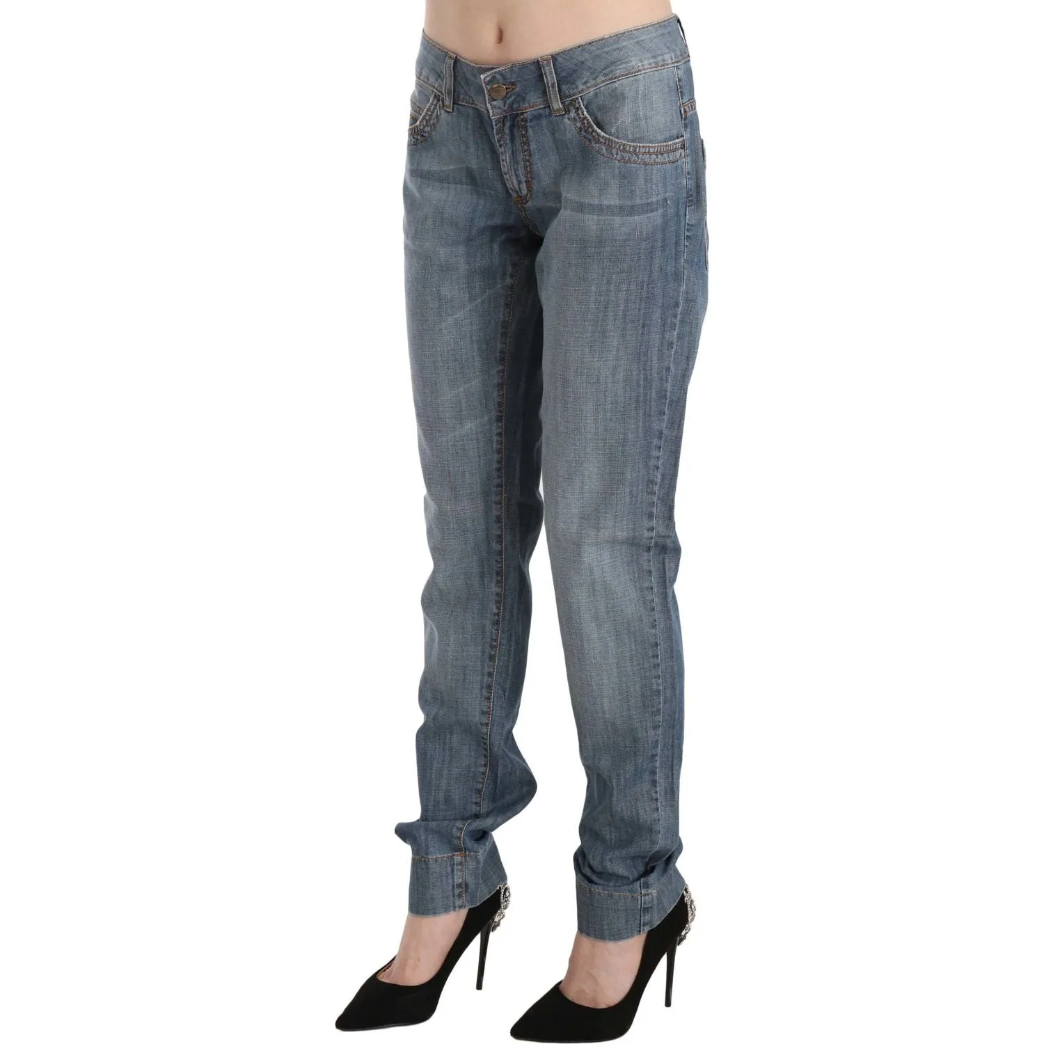 Just Cavalli Chic Blue Washed Slim Fit Denim Jeans