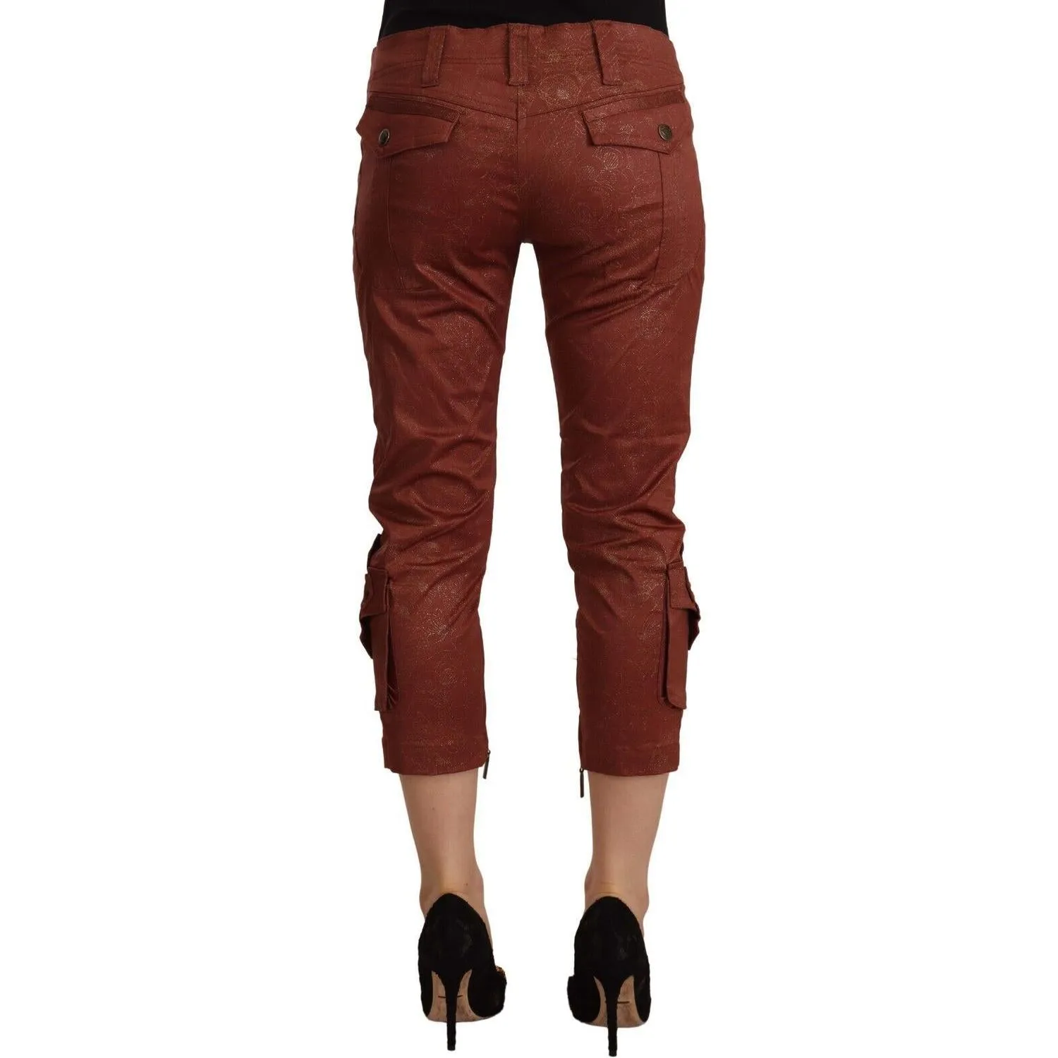 Just Cavalli Elegant Cropped Mid Waist Cotton Pants