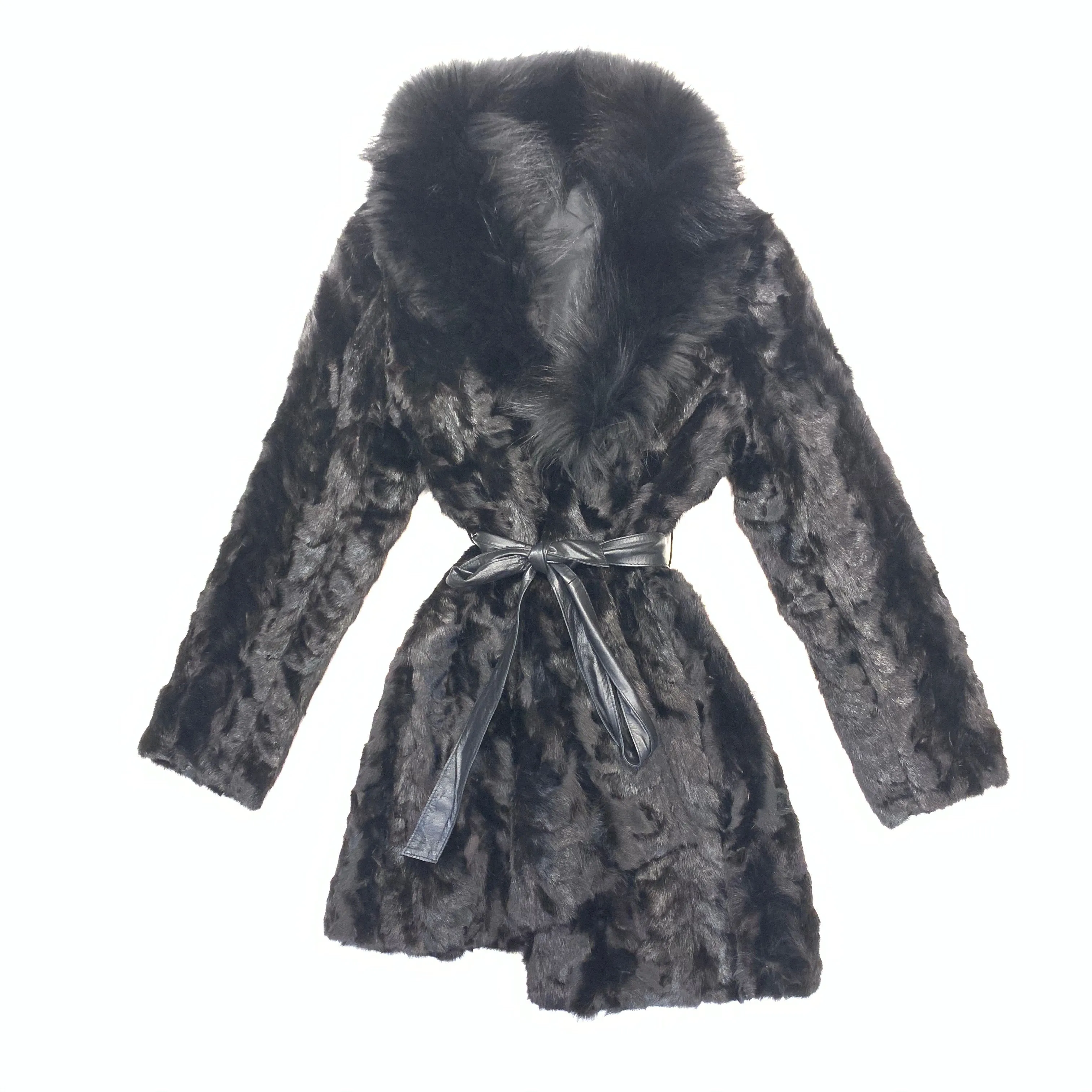 Kashani Women's Black 3/4 Mink Fur Coat