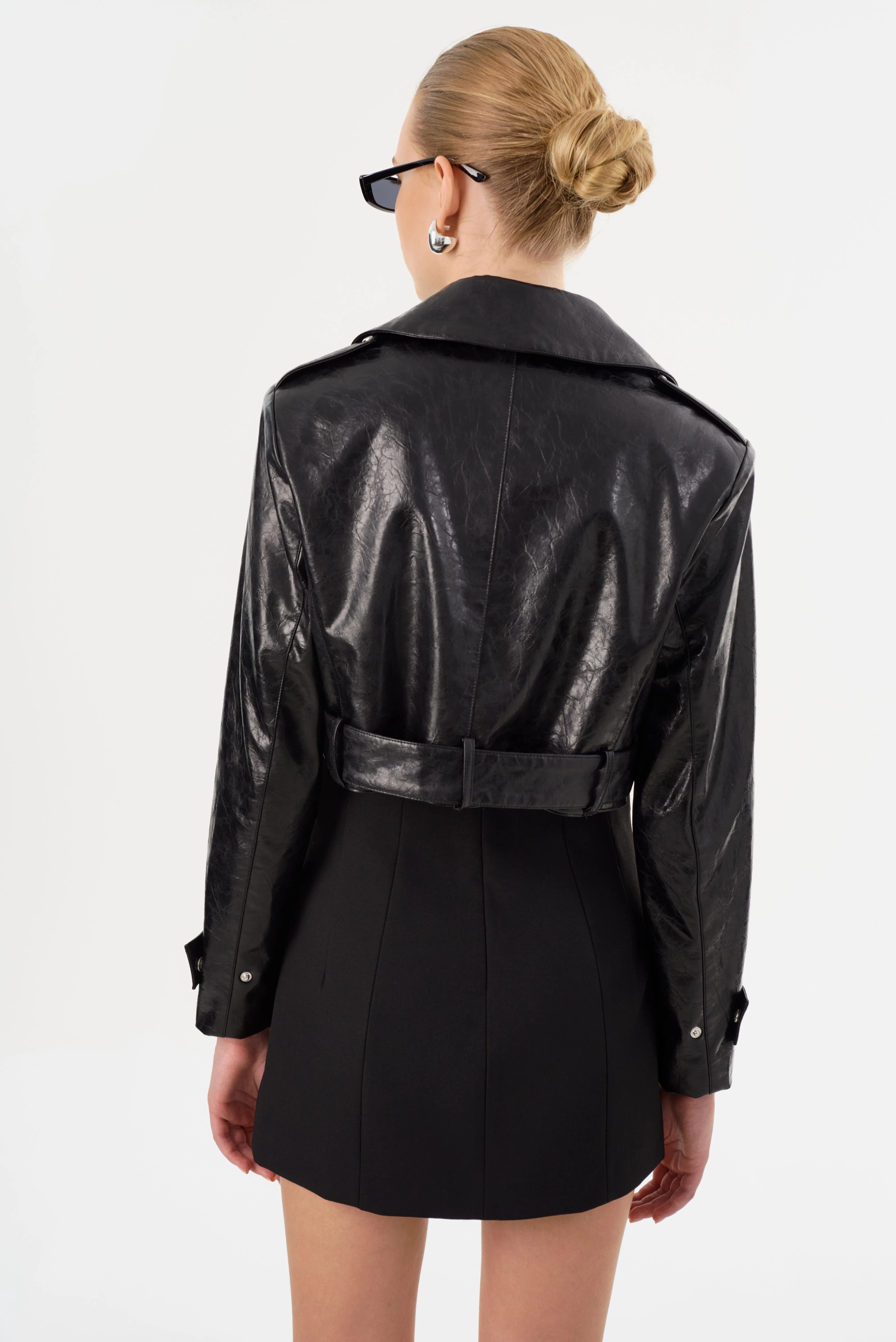 KATIJA | Convertible Faux Leather Trench