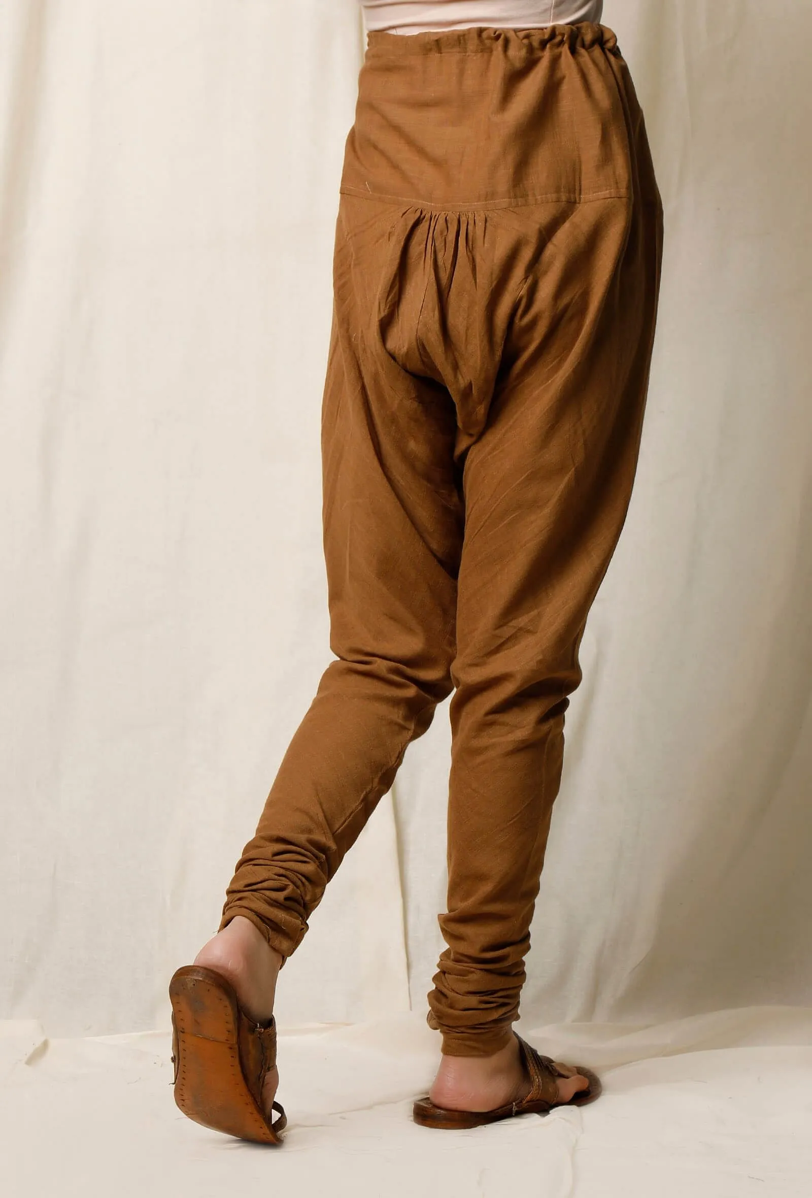 Khaki Cotton Slub Churidaar