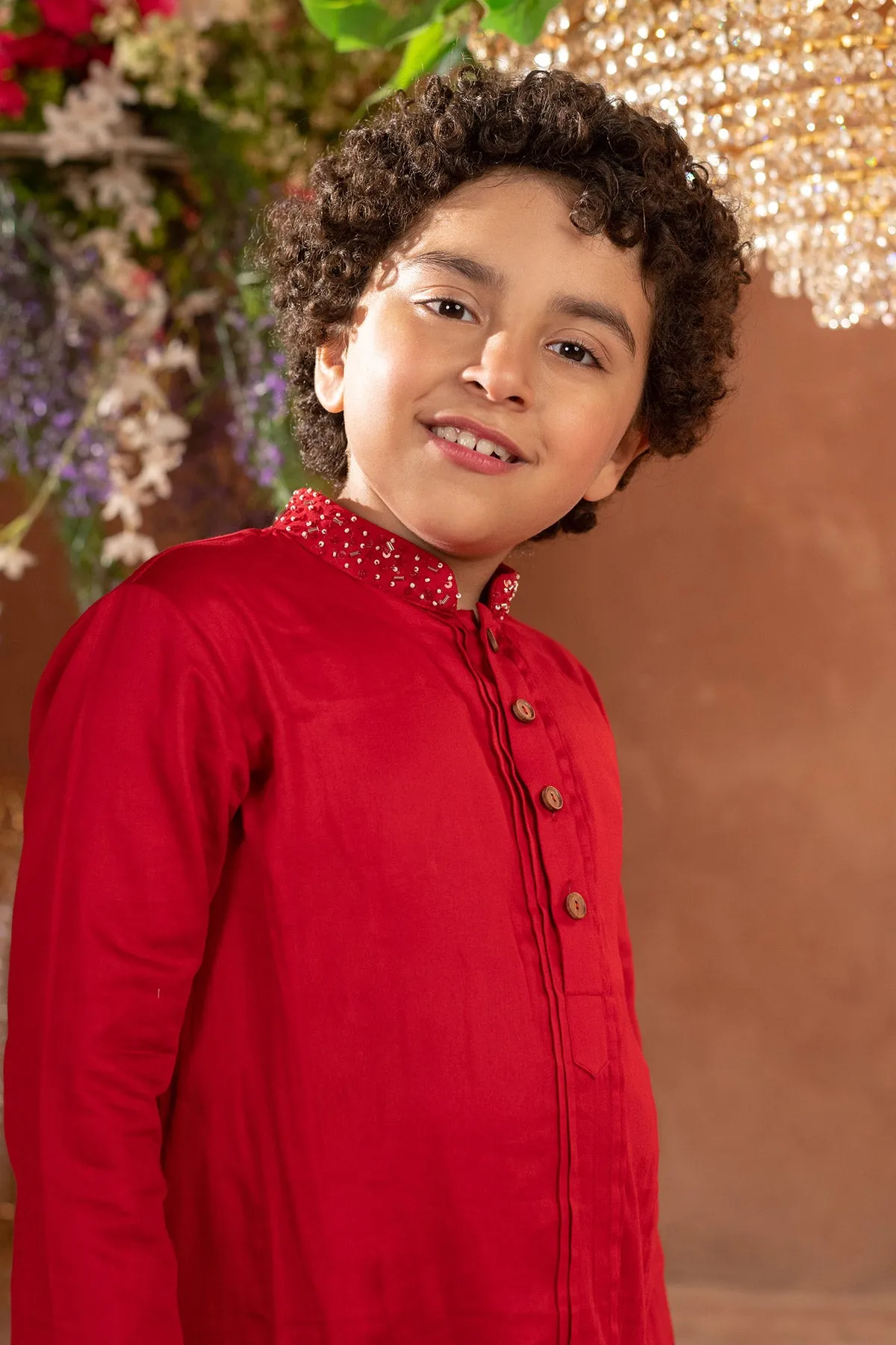 Kian - Embroidered Nehru Jacket and Vegan Silk Kurta Trouser Set