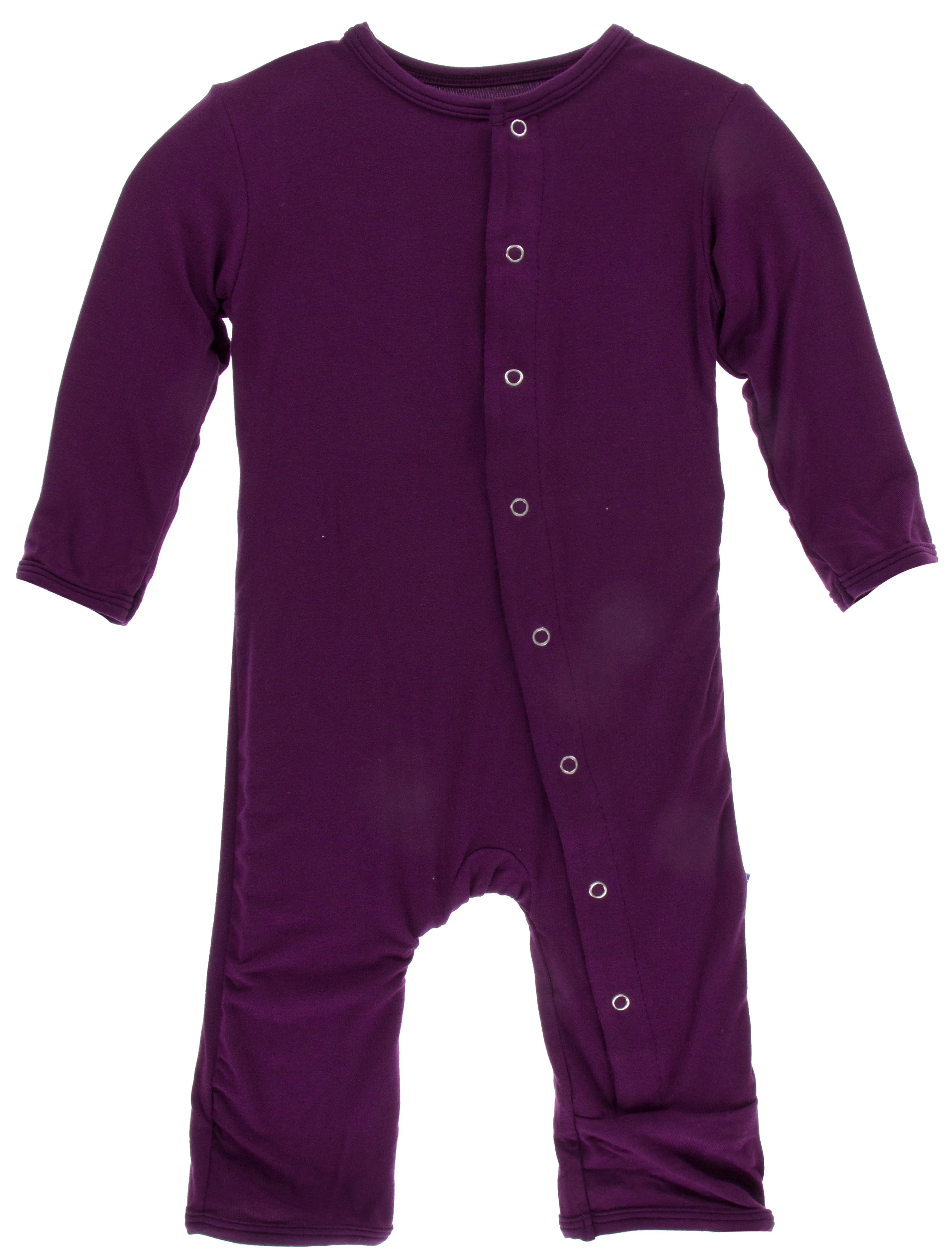 KicKee Pants Solid Wine Grapes Coverall with Snaps