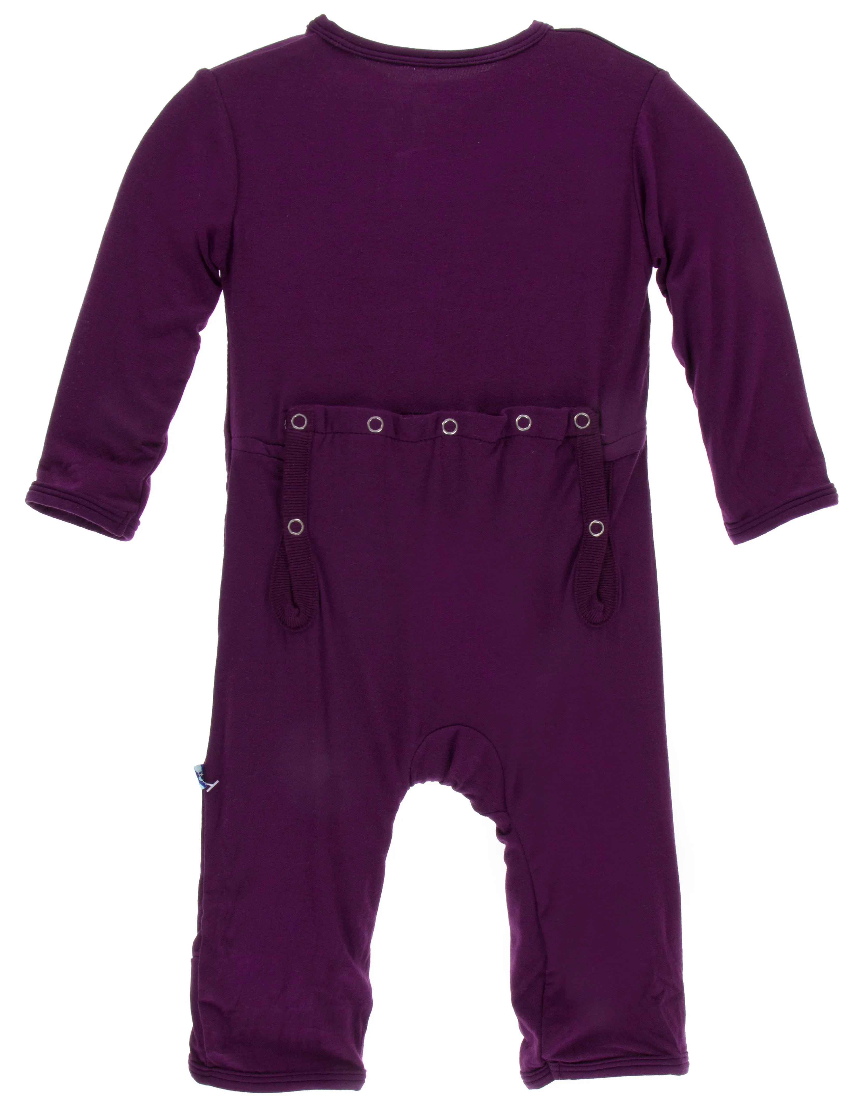 KicKee Pants Solid Wine Grapes Coverall with Snaps