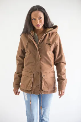 Kimes Ranch Womens Awa Brown Cotton Blend Cotton Jacket