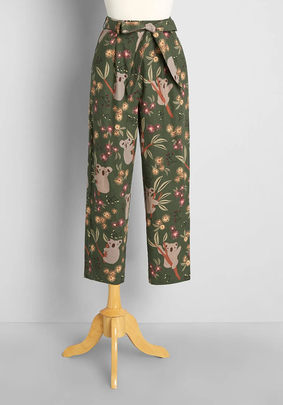 Kinship With Koalas Wide-Leg Pants