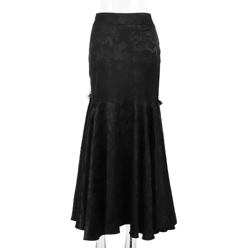 Lace hem ruched maxi skirt