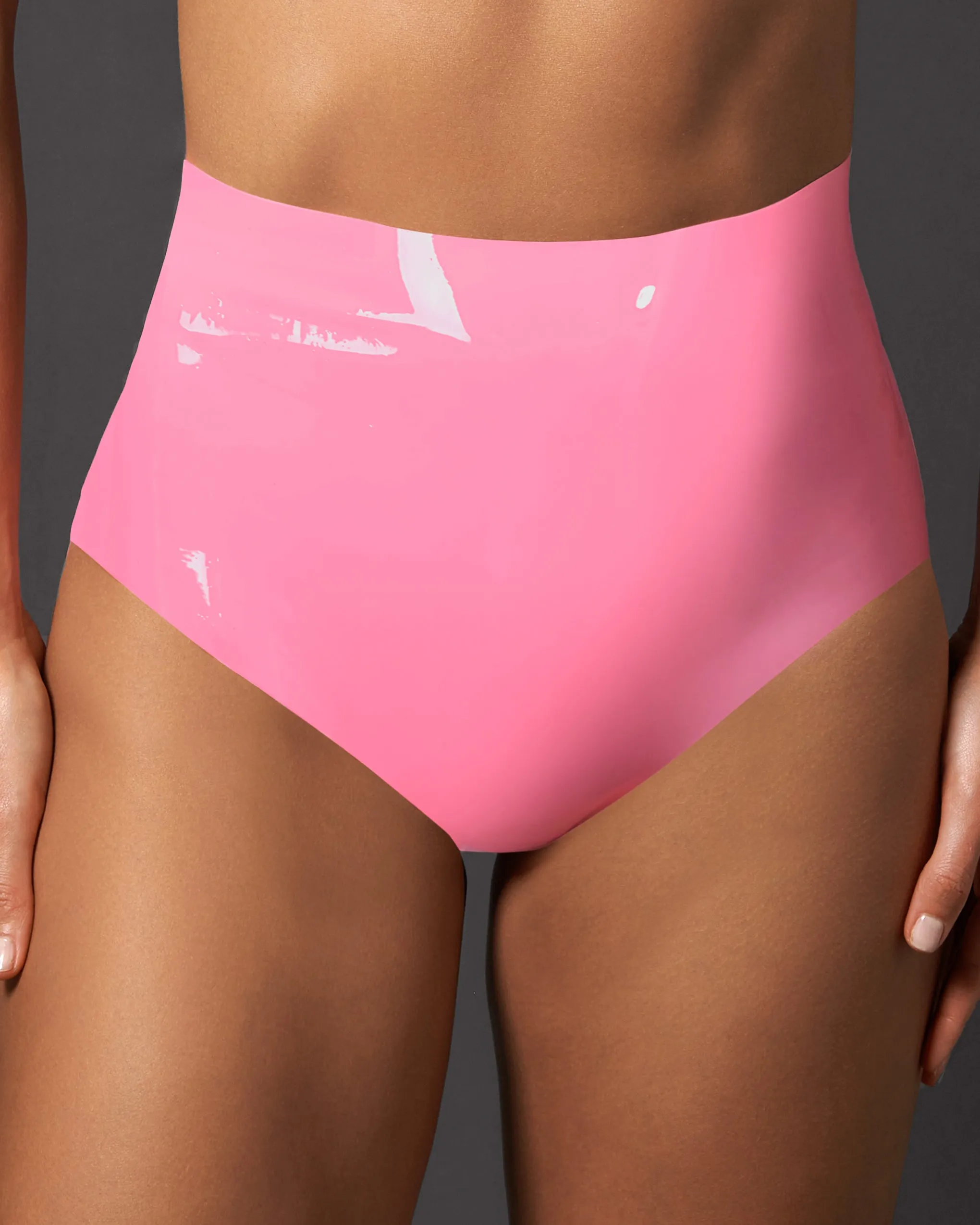 Latex High-waist Hot Pant Bubblegum Pink